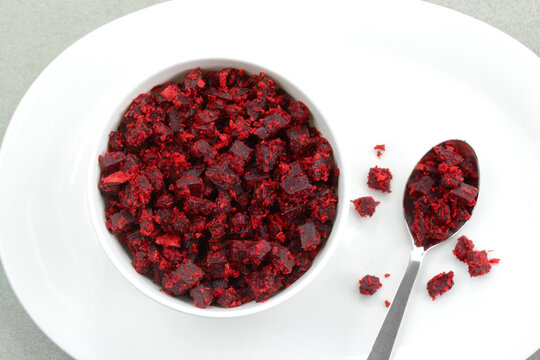 Beet root curry dish in a bowl