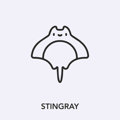 stingray icon vector sign symbol