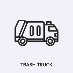 trash truck icon vector sign symbol