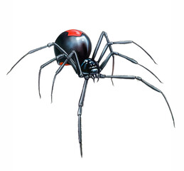 The redback spider, Australian black widow (Latrodectus hasselti) - obrazy, fototapety, plakaty
