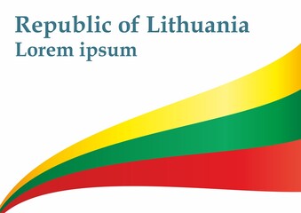 Obraz premium Flag of Lithuania, Republic of Lithuania. Bright, colorful vector illustration.