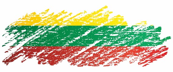 Flag of Lithuania, Republic of Lithuania. Bright, colorful vector illustration.