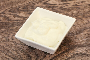 Sour cream in the bowl