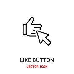 like button icon vector symbol. like button symbol icon vector for your design. Modern outline icon for your website and mobile app design.