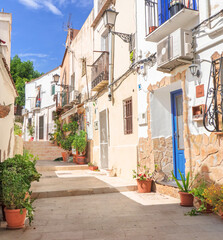stunning mediterranean street in Alicante, Costa Blanca,Spain