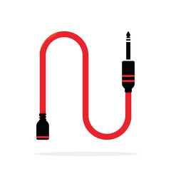 Alphabet N letter logo formed by jack cable or wire. Vector design template elements for your audio, sound or music application or corporate identity. Sign or symbol illustration isolated on white