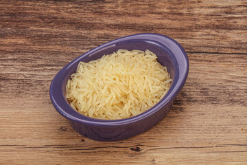 Raw basmati rice in the bowl