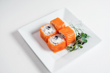 Japanese sushi food. Maki and rolls.