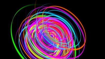 3d rendering stylish creative abstract background. colored lines swirling in spiral. Motion design bg of particles shaping lines, helix and abstract structures. 3d render