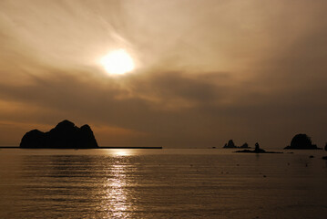 西伊豆海岸の夕陽