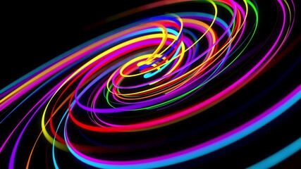 3d rendering stylish creative abstract background. colored lines swirling in spiral. Motion design bg of particles shaping lines, helix and abstract structures. 3d render