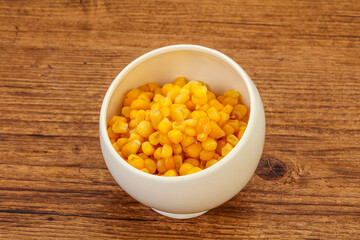 Sweet corn seeds in the bowl