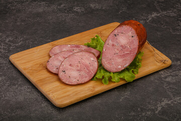 Smoked ham sausage with spices