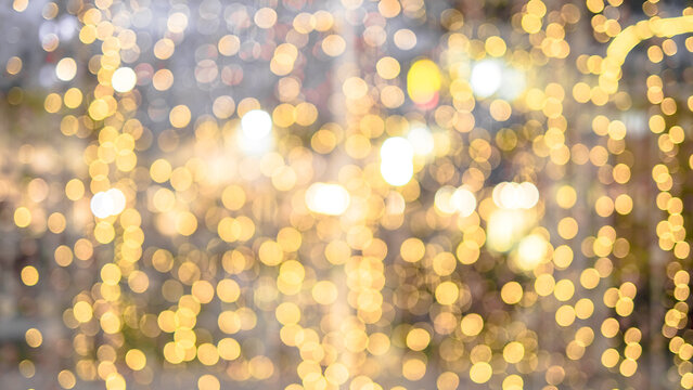Abstract blured image and golden bokeh, for background