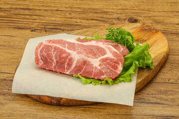 Raw pork meat neck steack