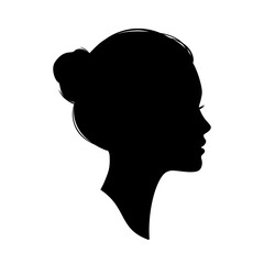 Silhouette of a woman's face profile. Beautiful female face in profile.
