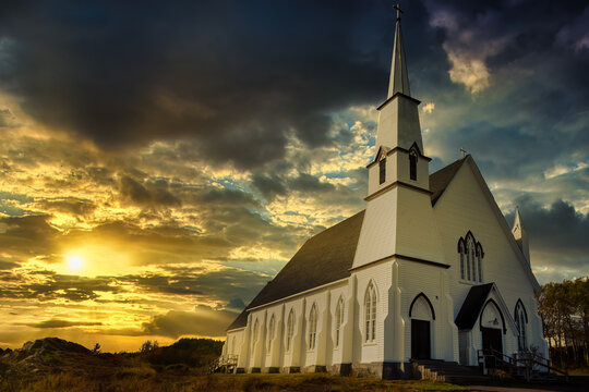 Christian Church in Canada at sunrise