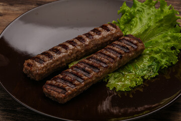 Two Grilled kebeb beef sausages