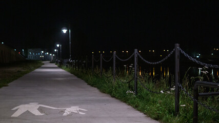 Landscape of Gorzow in Poland by the river in the evening. © Mateusz