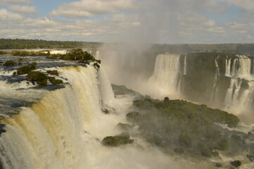 The stunning and powerful Iguzu River Dam and Waterfalls between Brazil, Argentina and Paraguay
