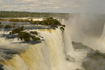 The stunning and powerful Iguzu River Dam and Waterfalls between Brazil, Argentina and Paraguay