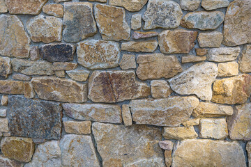 Close up of a natural stone wall
