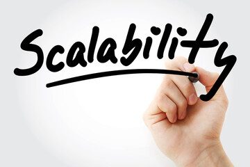 Scalability text with marker, business concept background