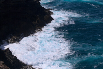 Gran Canaria, landscape of steep eroded north west coast between Galdar and Agaete municipalities, hike between 
villages Sardina del Norte and Puerto de Las Nieves