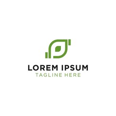 Letter P abstract initial technology logo