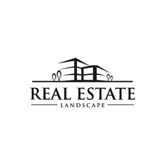Minimalistic real estate constructions logo template