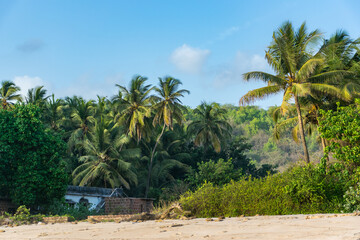 Obraz na płótnie Canvas Panoramic view of beautiful Velneshwar beach situated in Maharashtra, India