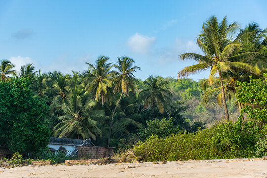 Panoramic view of beautiful Velneshwar beach situated in Maharashtra, India