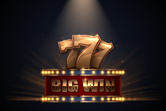 Big win slots banner with glow effect
