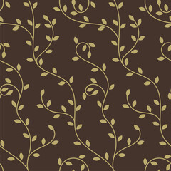 Leaves. Seamless pattern. Vector leaf. Fashion print. Design for textile or clothes. Hand drawn repeating elements. Natural background