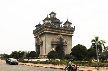 Laos: The Arc de Triomphe in the capital city Vientianne