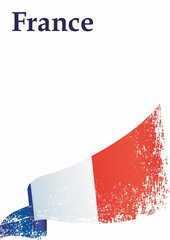 Flag of France, French Republic. Template for award design, an official document with the flag of France. Bright, colorful vector illustration.
