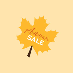 Abstract Vector Illustration Autumn Sale Background with Falling Autumn Leaves