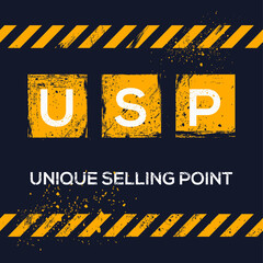 USP mean (Unique Selling Point),Vector illustration.