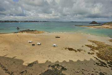 sailing school on the Bon Secours beach in Saint Malo in Brittany France