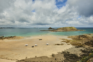 sailing school on the Bon Secours beach in Saint Malo in Brittany France
