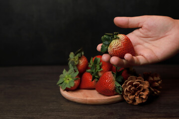 Picking strawberries