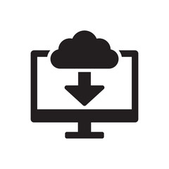 cloud download desktop icon sign symbol