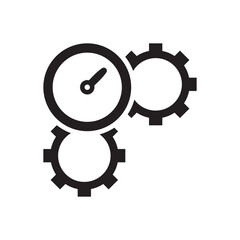 Performance optimization gear icon - Speedometer icon