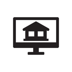 Home page icon - online real estate icon - computer sign symbol icon