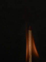 Super closeup of the flame from a freshly ignited match
