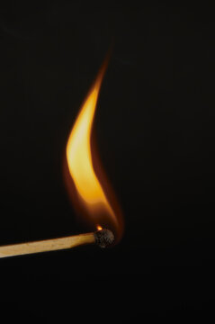 Super closeup of the flame from a freshly ignited match