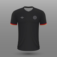 Realistic soccer shirt , Germany away jersey template for football kit.