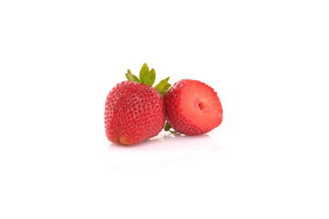 Strawberry with white background. Cuted strawberry. Isolated