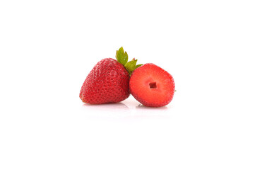Strawberry with white background. Cuted strawberry. Isolated