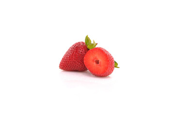 Strawberry with white background. Cuted strawberry. Isolated